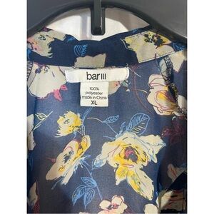 Bar III Floral Blouse - Blue and Yellow